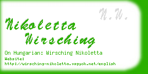 nikoletta wirsching business card